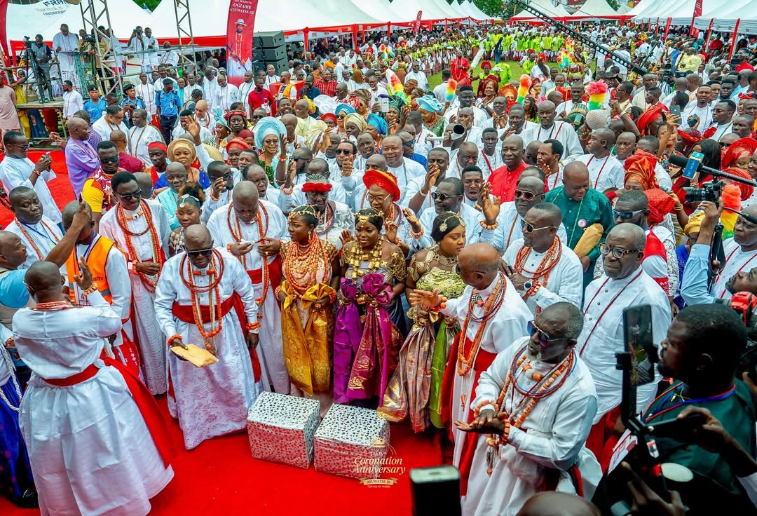 Governor Sheriff Oborevwori addressing the gathering